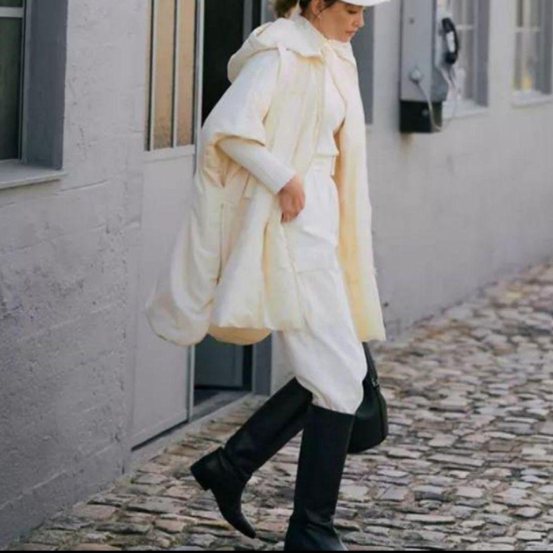 ✨美品✨プロタゴニスタ　フード付き　ポンチョコート　ミルキーホワイト　日本製