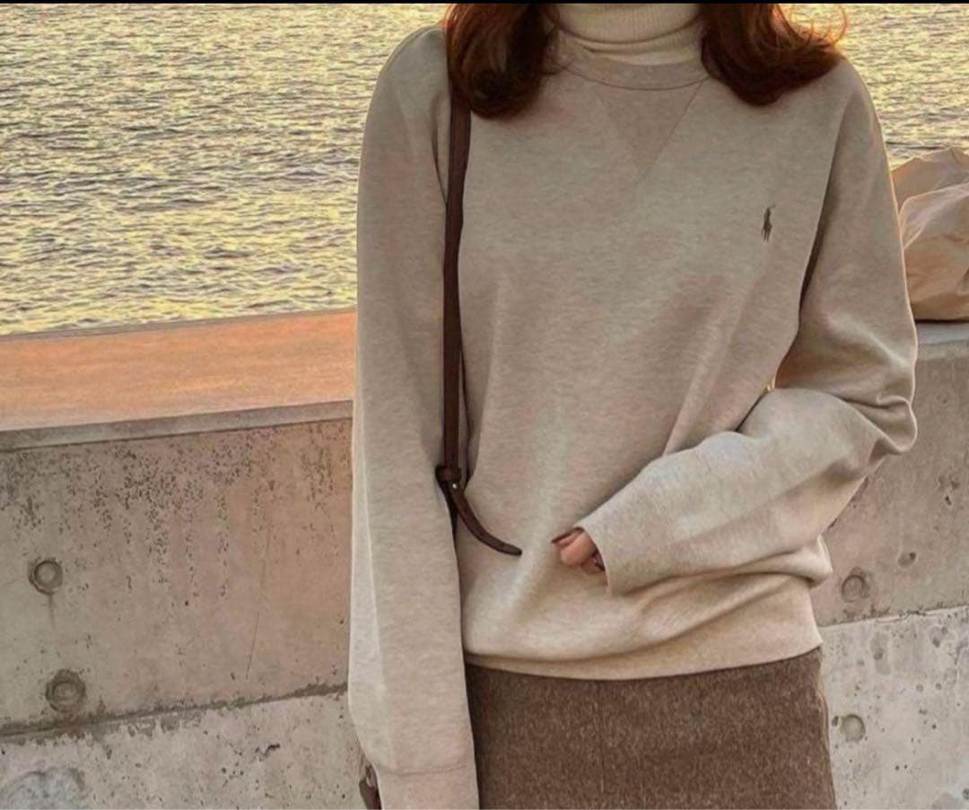 【美品】ポロラルフローレン スウェット トレーナー ベージュ 現行タグQR