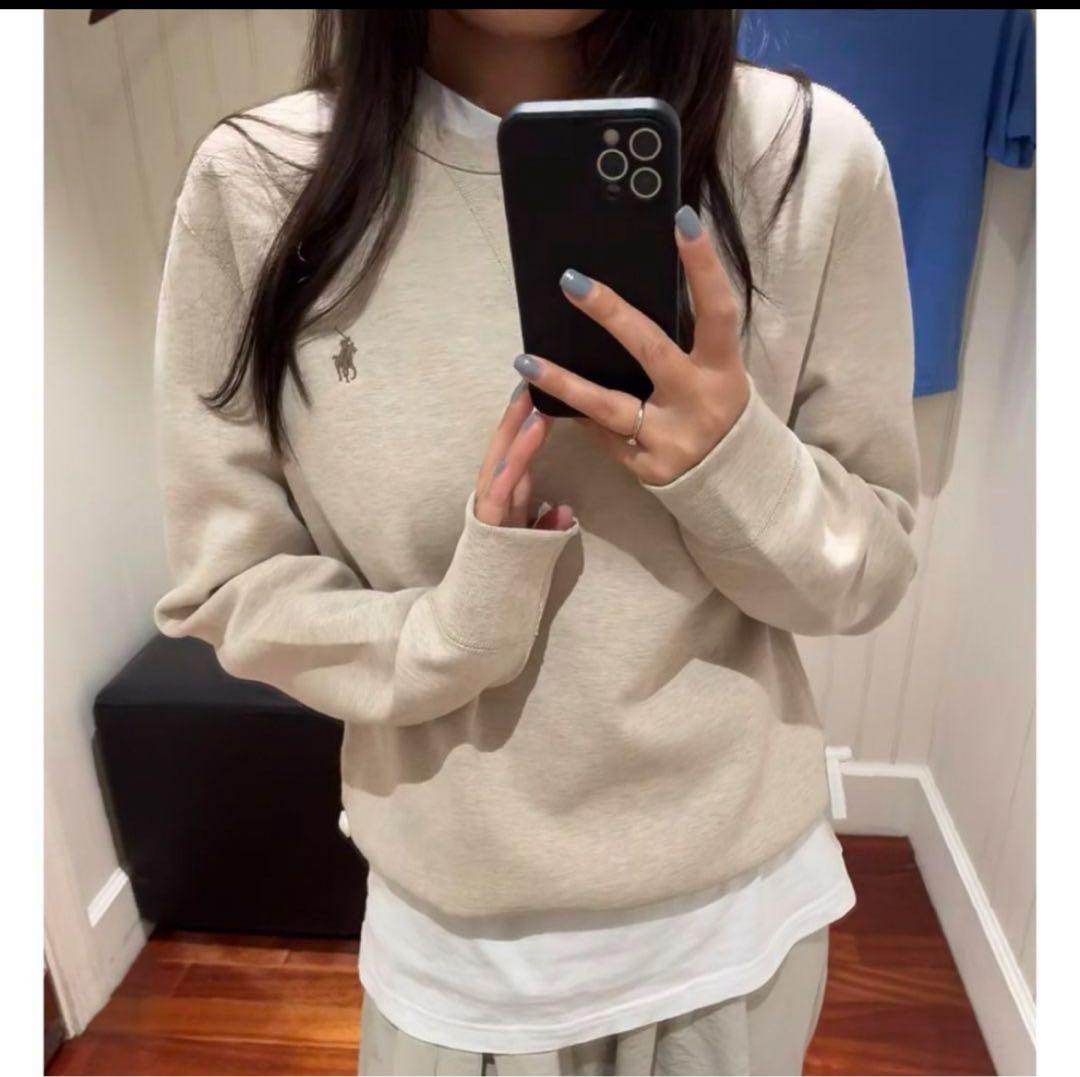 【美品】ポロラルフローレン スウェット トレーナー ベージュ 現行タグQR