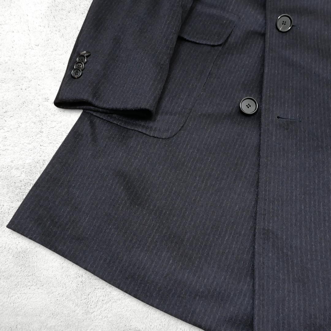 美品【ソブリン】カシミヤ100% ダブルコート 48 伊製 ストライプ 最高級