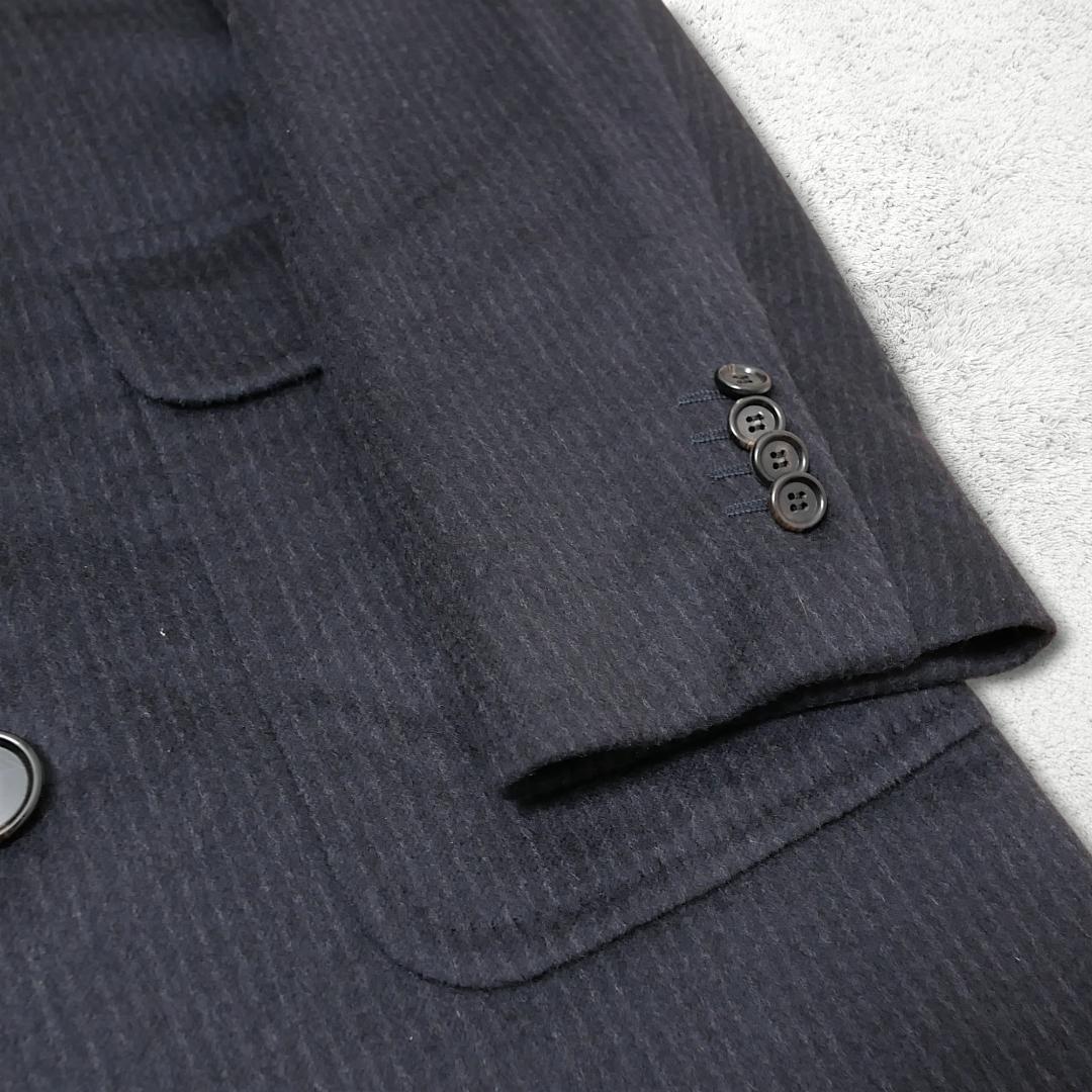 美品【ソブリン】カシミヤ100% ダブルコート 48 伊製 ストライプ 最高級