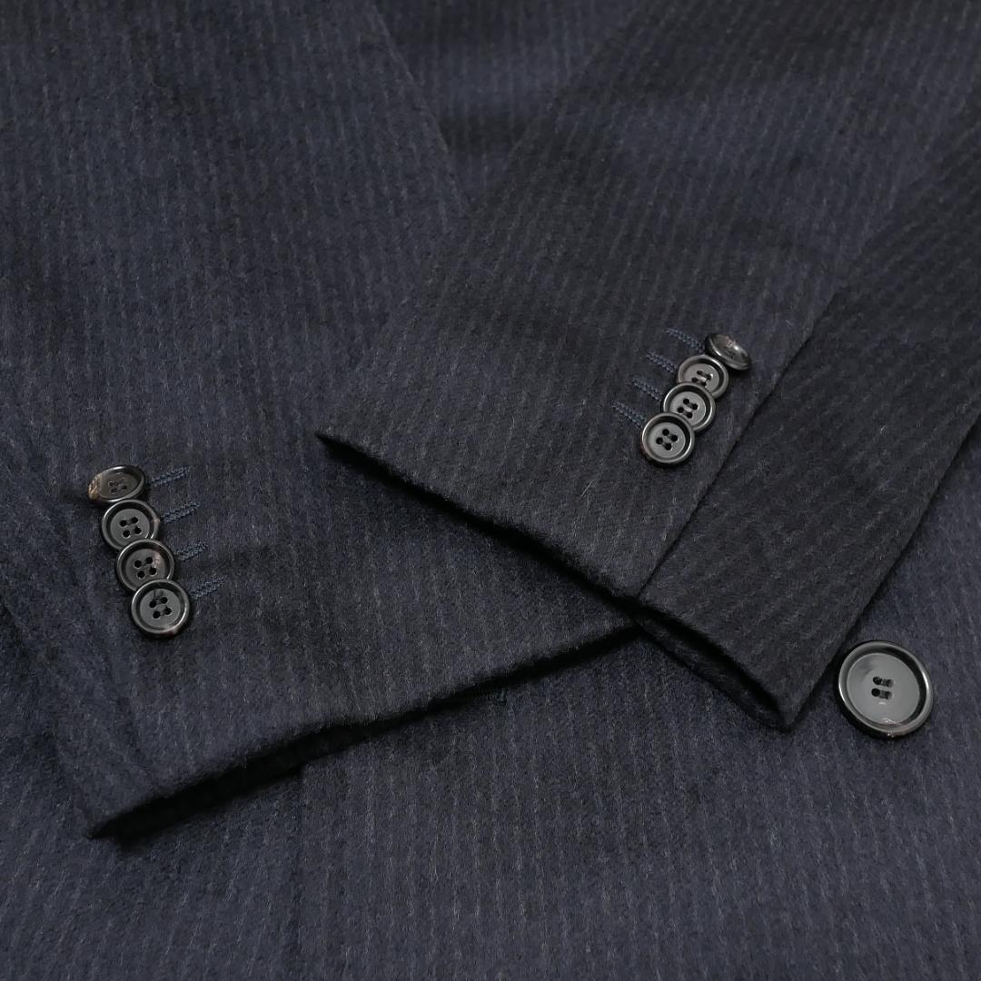 美品【ソブリン】カシミヤ100% ダブルコート 48 伊製 ストライプ 最高級