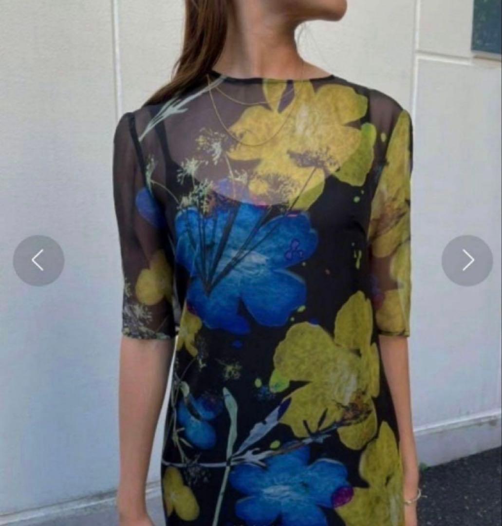 【美品】【AMERI/アメリ】SCAN FLOWER CHIFFON DRESS