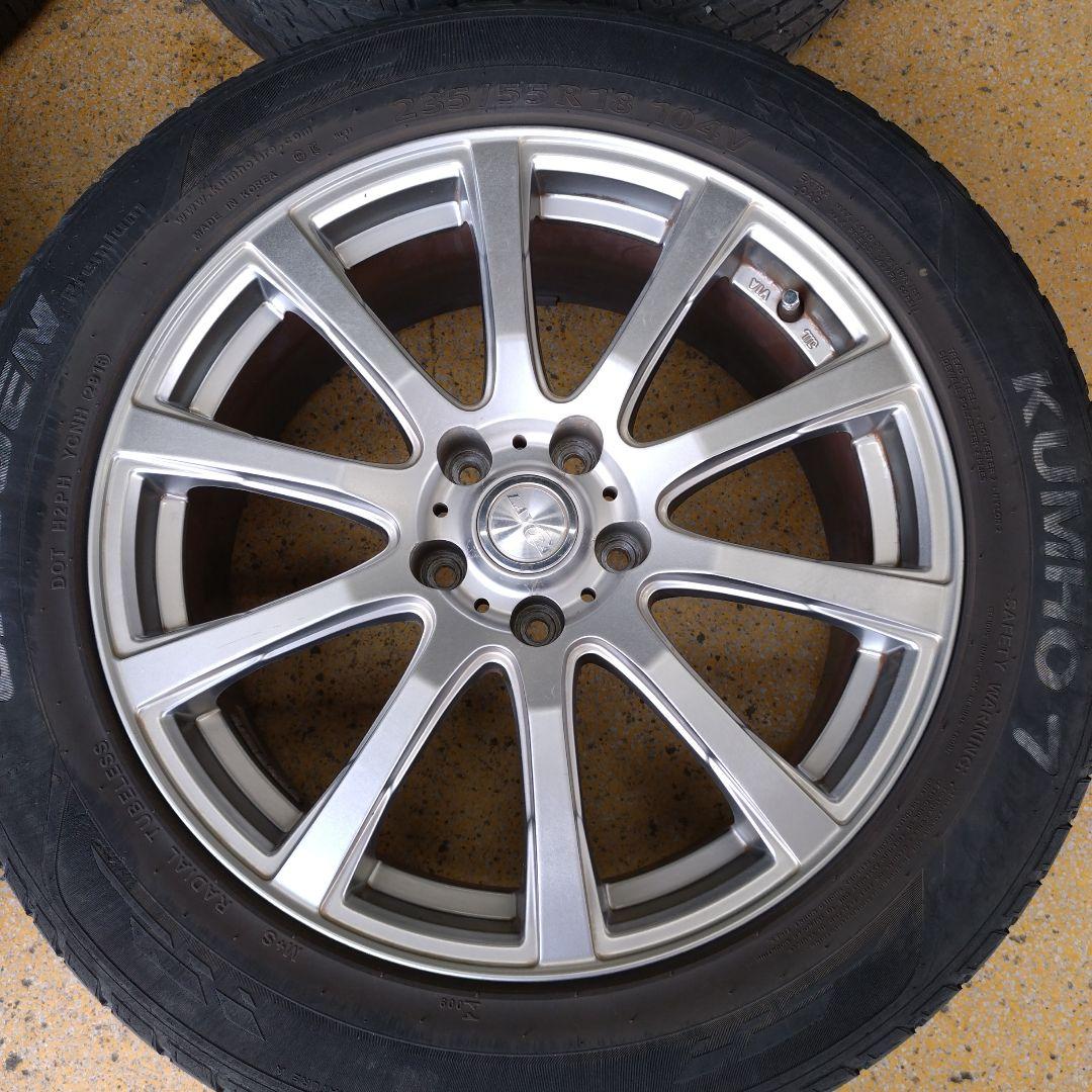 18インチアルミホイール ハリアーに 4本set タイヤ付、ホイールのみ発送可能