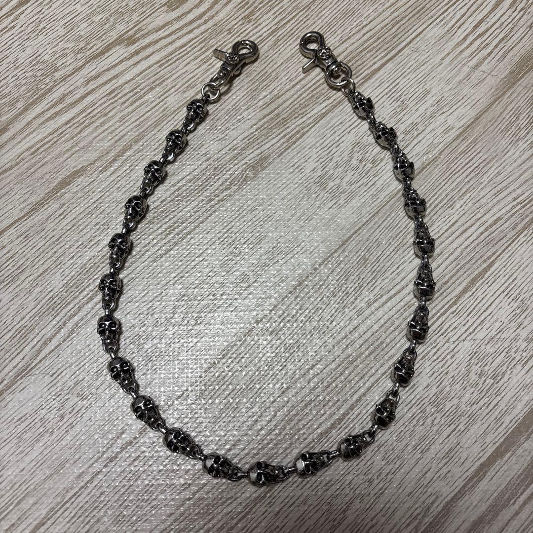 スカル　ウォレットチェーン　シルバー　archive opium Y2K