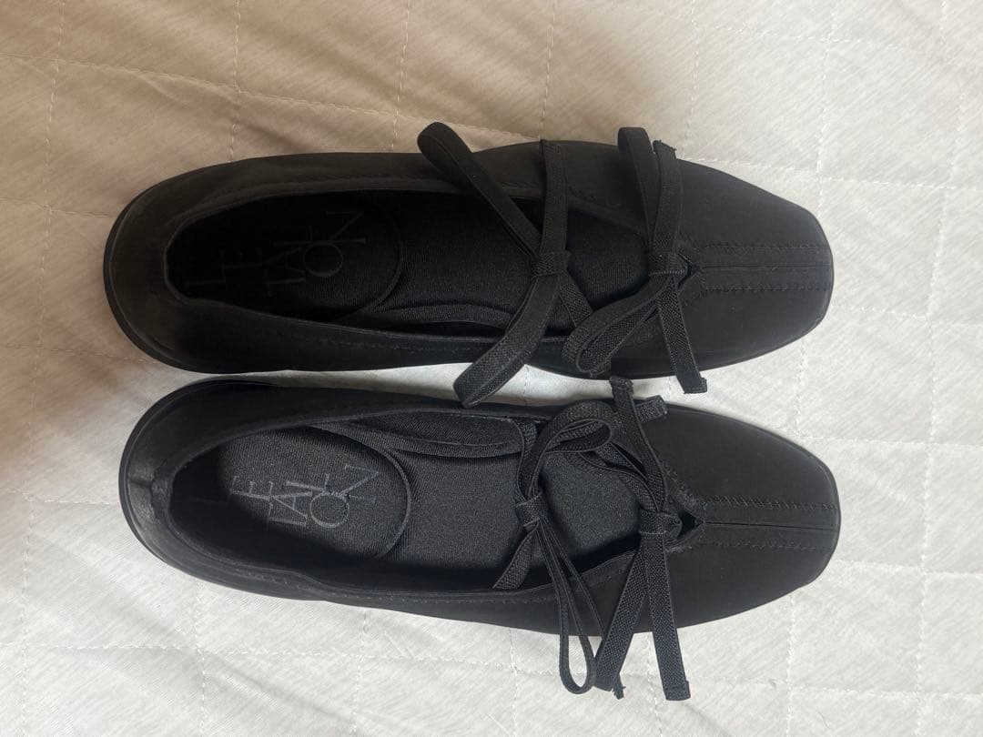 【新品未使用】 ルタロン ダブルリボン バレリーナ シューズ ブラック