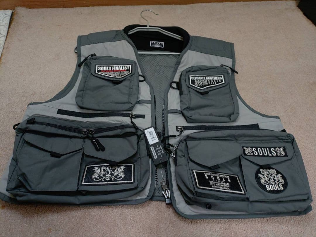 【期間限定値下げ中】SOULS フィッシングベスト グレー 2XL