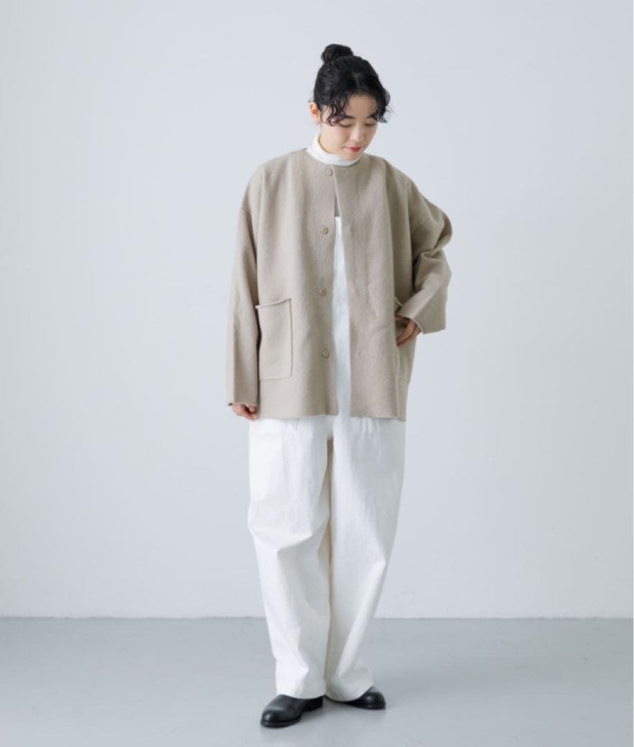 かぐれ　ウールノーカラージャケット　GREGE