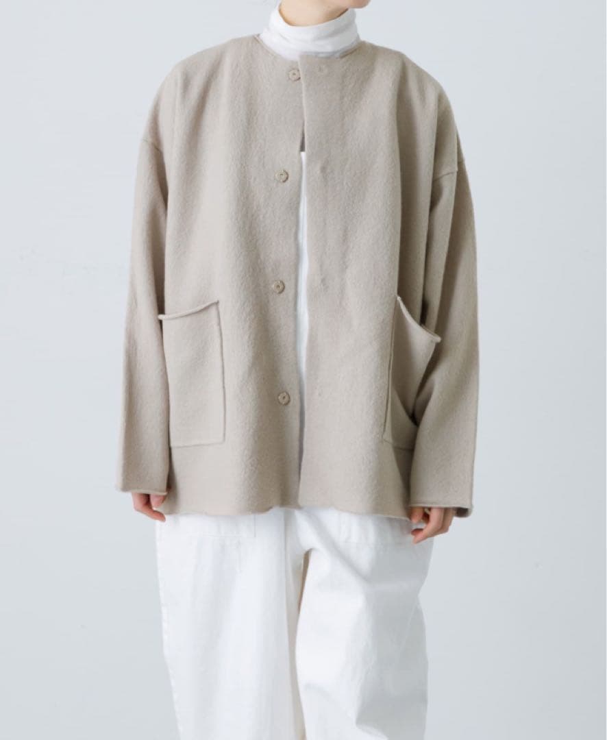 かぐれ　ウールノーカラージャケット　GREGE