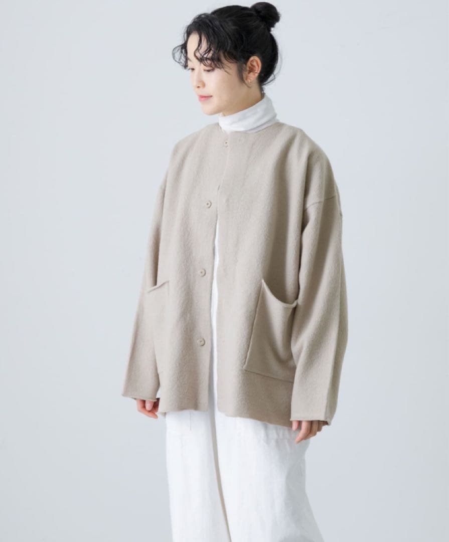 かぐれ　ウールノーカラージャケット　GREGE