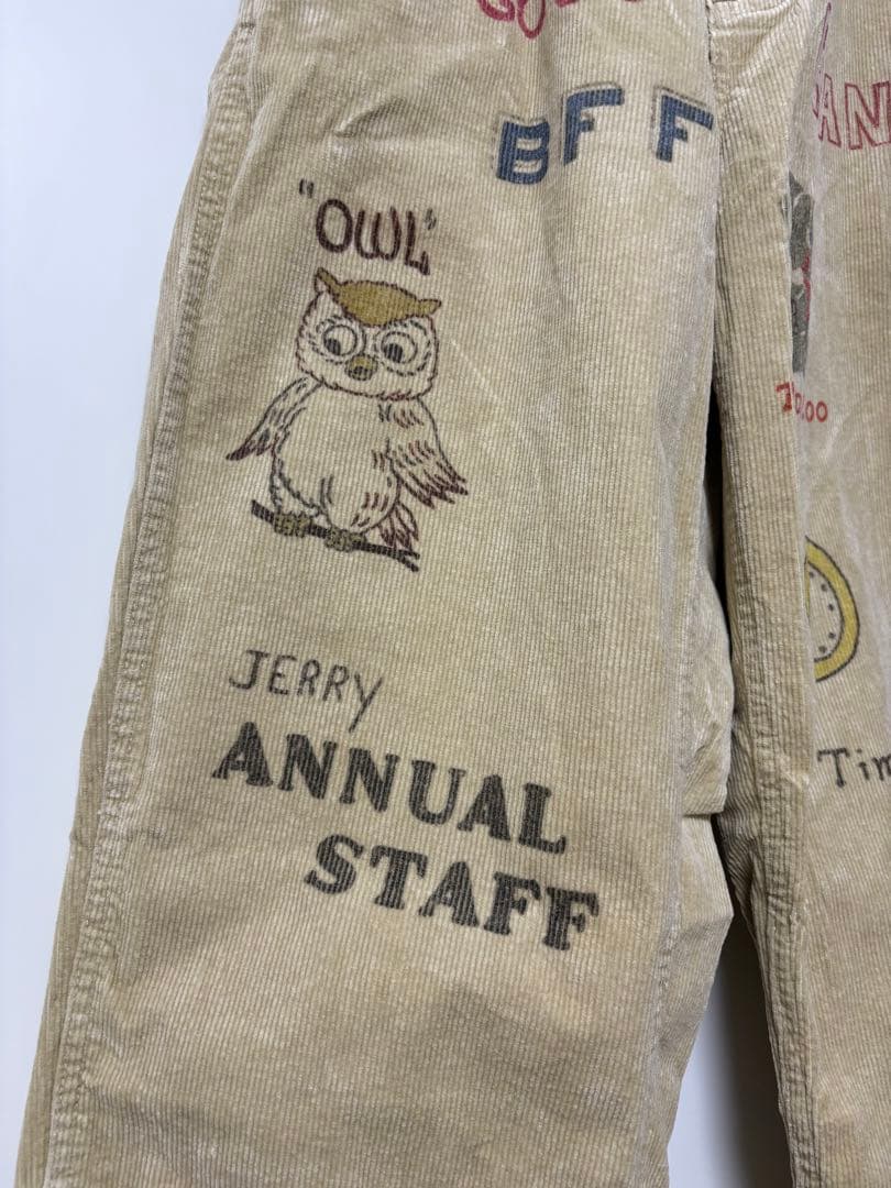 ANJI。DENIMDUGAREEメモリアルラクガキコーデュロイ