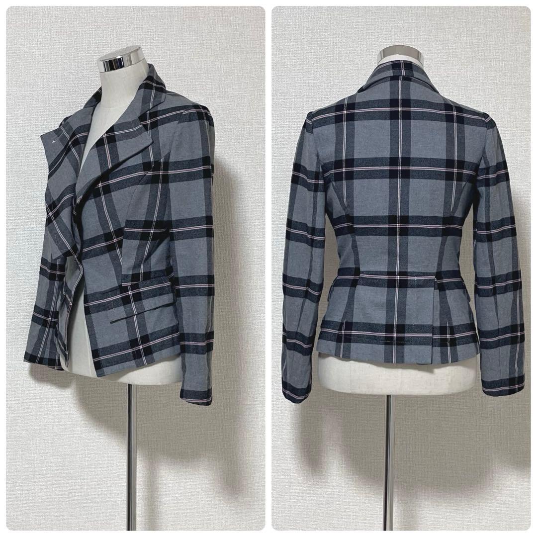 【美品】ヴィヴィアンウエストウッド　変形テーラード ジャケット　チェック柄　ロゴ