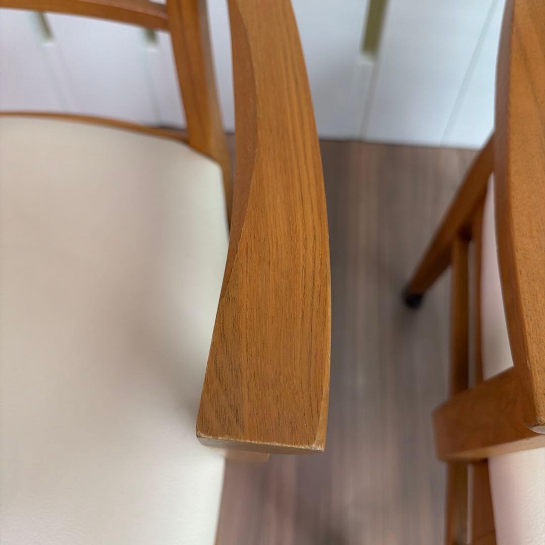 2脚値段！ニトリ ダイニングチェア ロレイン2 肘付き ライトブラウン　オシャレ