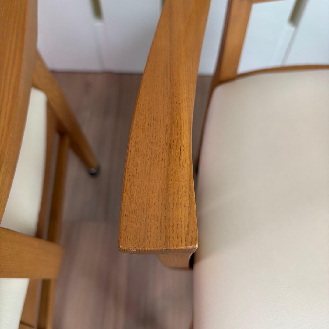 2脚値段！ニトリ ダイニングチェア ロレイン2 肘付き ライトブラウン　オシャレ