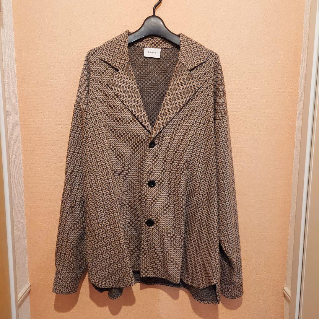 ブラウン模様 テーラードジャケットとワイドパンツセット