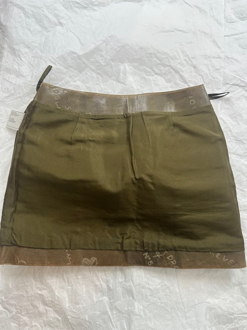 シャネル CHANEL レザースカート ブラウン