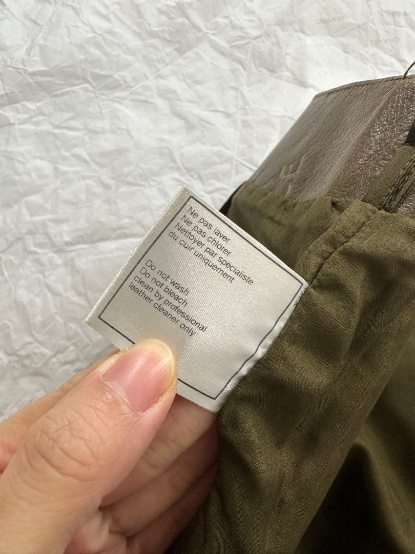 シャネル CHANEL レザースカート ブラウン