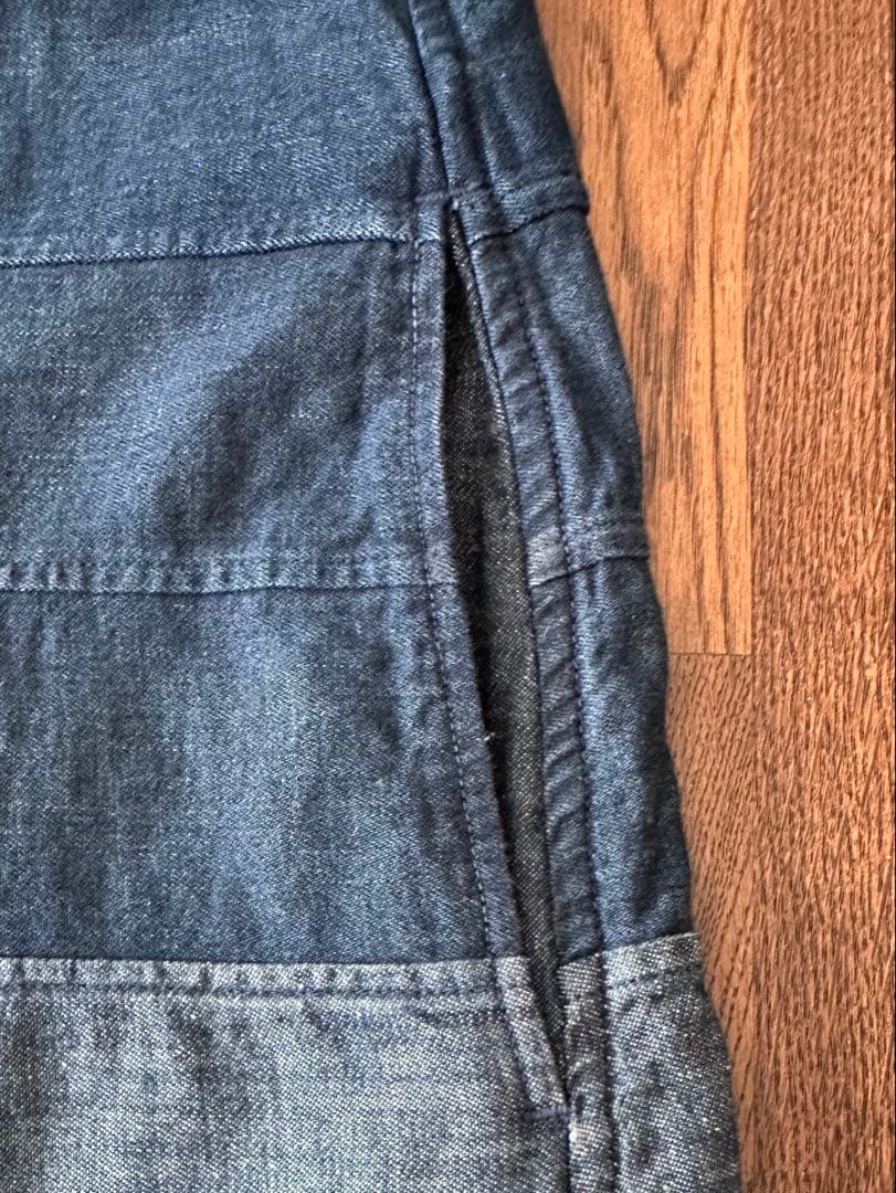 45R インディゴ パッチワーク グラデーション ワンピース