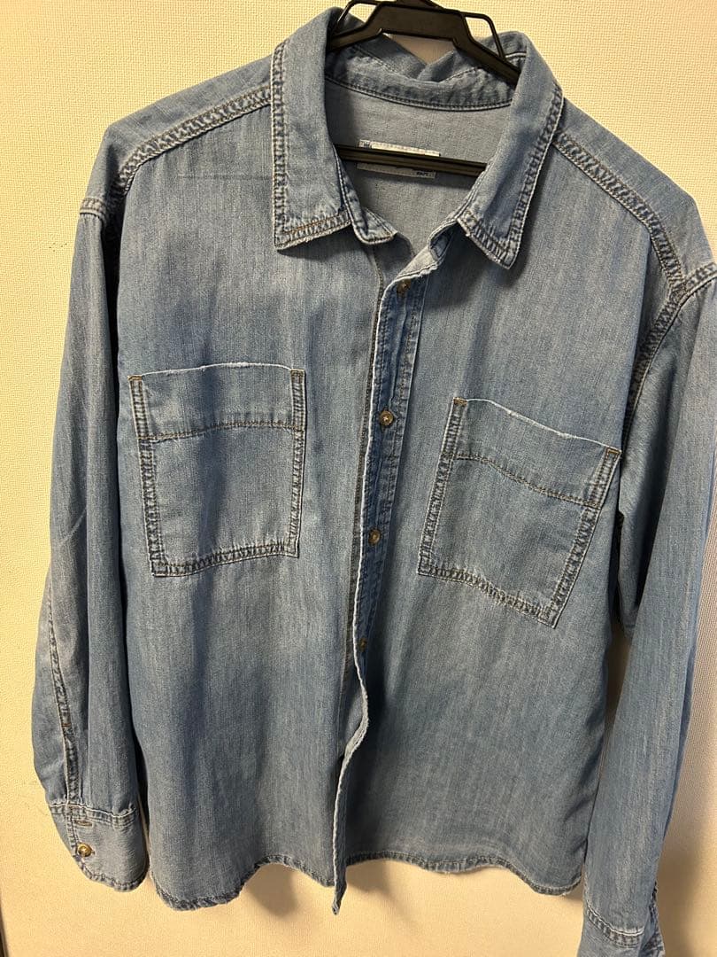 スピックアンドスパン　ライトオンスデニムシャツ　サックスブルー