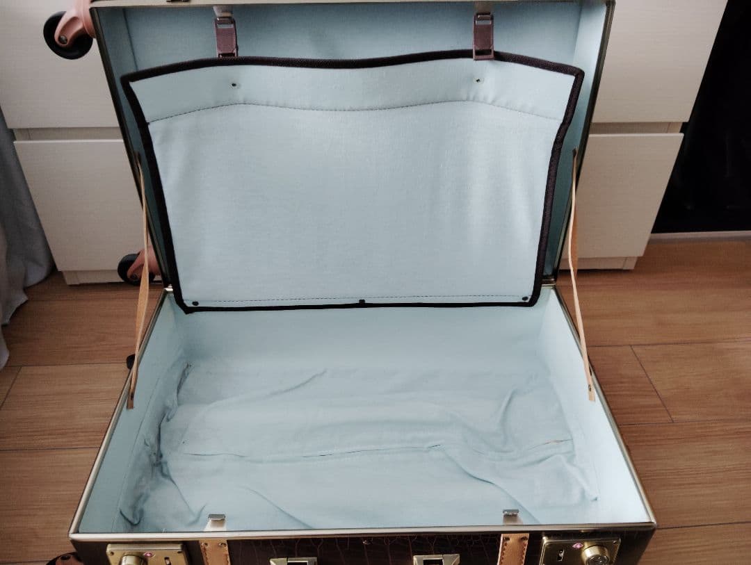 【Mサイズ】モアエルグ_キャリーケース_クロコブラウン×ベージュ