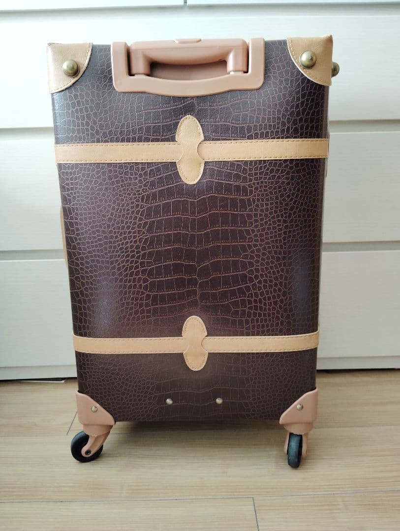 【Mサイズ】モアエルグ_キャリーケース_クロコブラウン×ベージュ