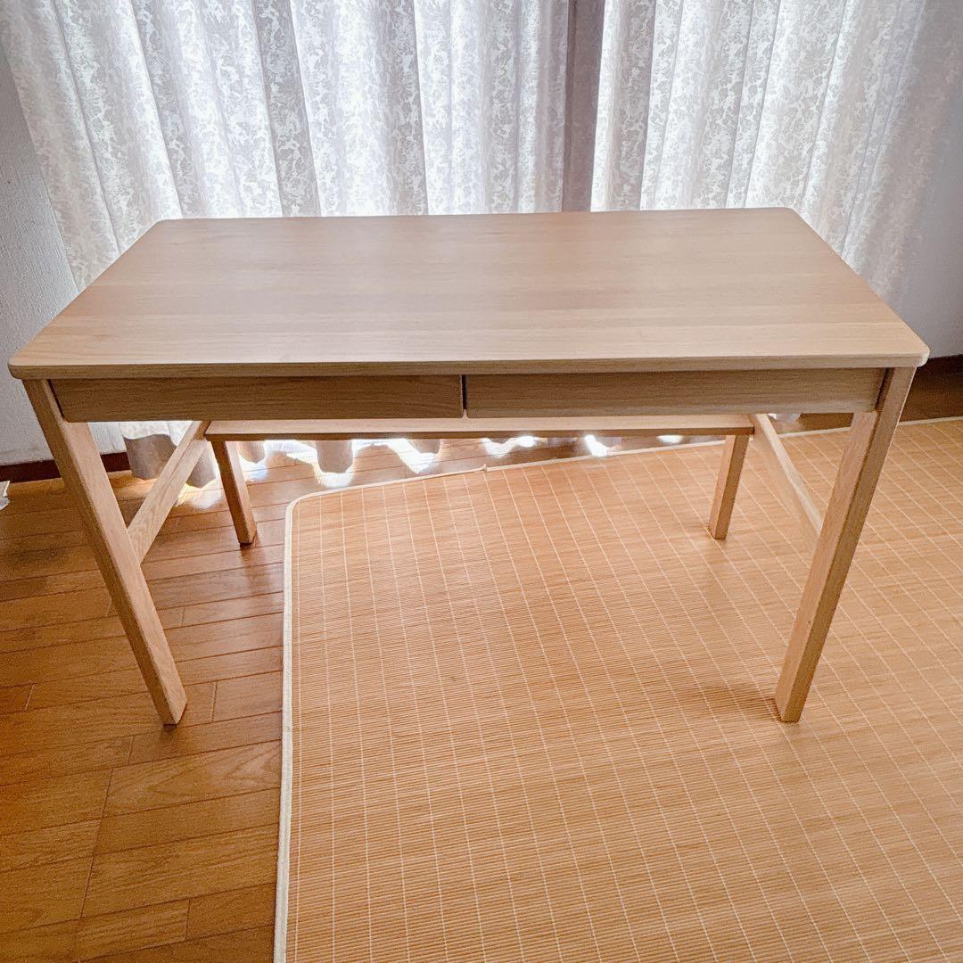 My様リクエスト品】無印良品 MUJI 無垢材 木製デスク オーク材 事務 学習