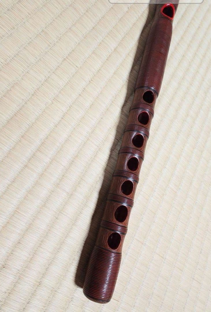25日まで値下げします。★龍笛（朱色・籐巻・煤竹）