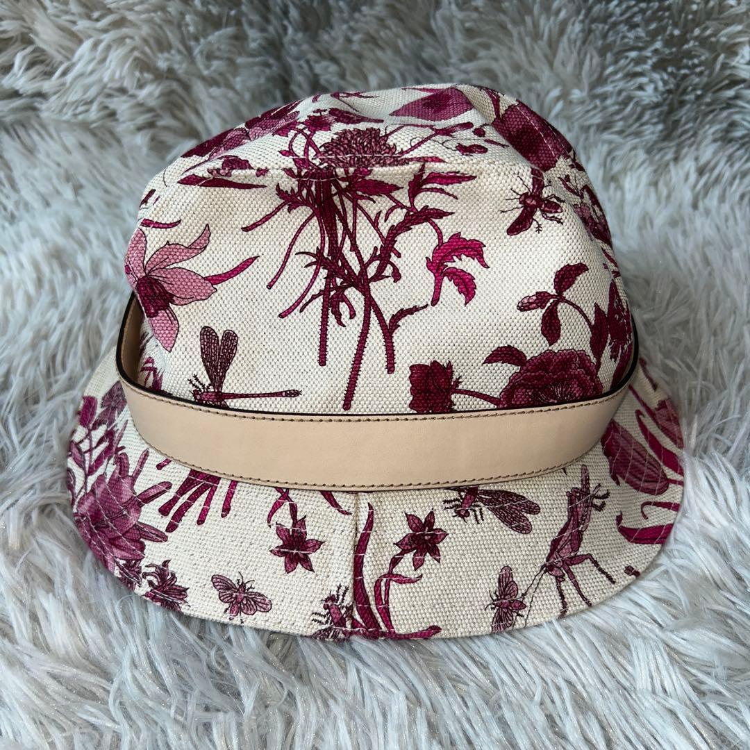 GUCCI グッチ フローラ 花柄 バケットハット 帽子 ハット ピンク