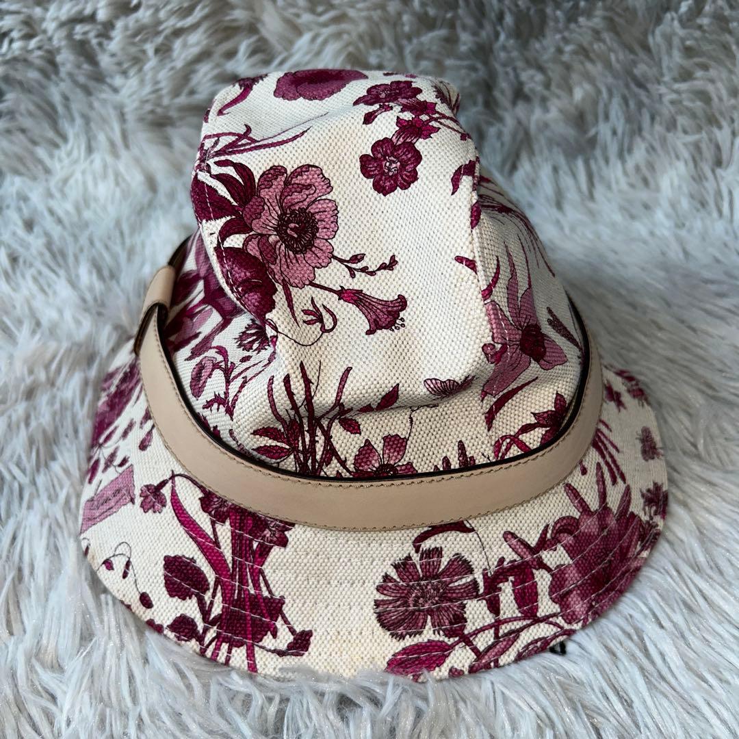 GUCCI グッチ フローラ 花柄 バケットハット 帽子 ハット ピンク
