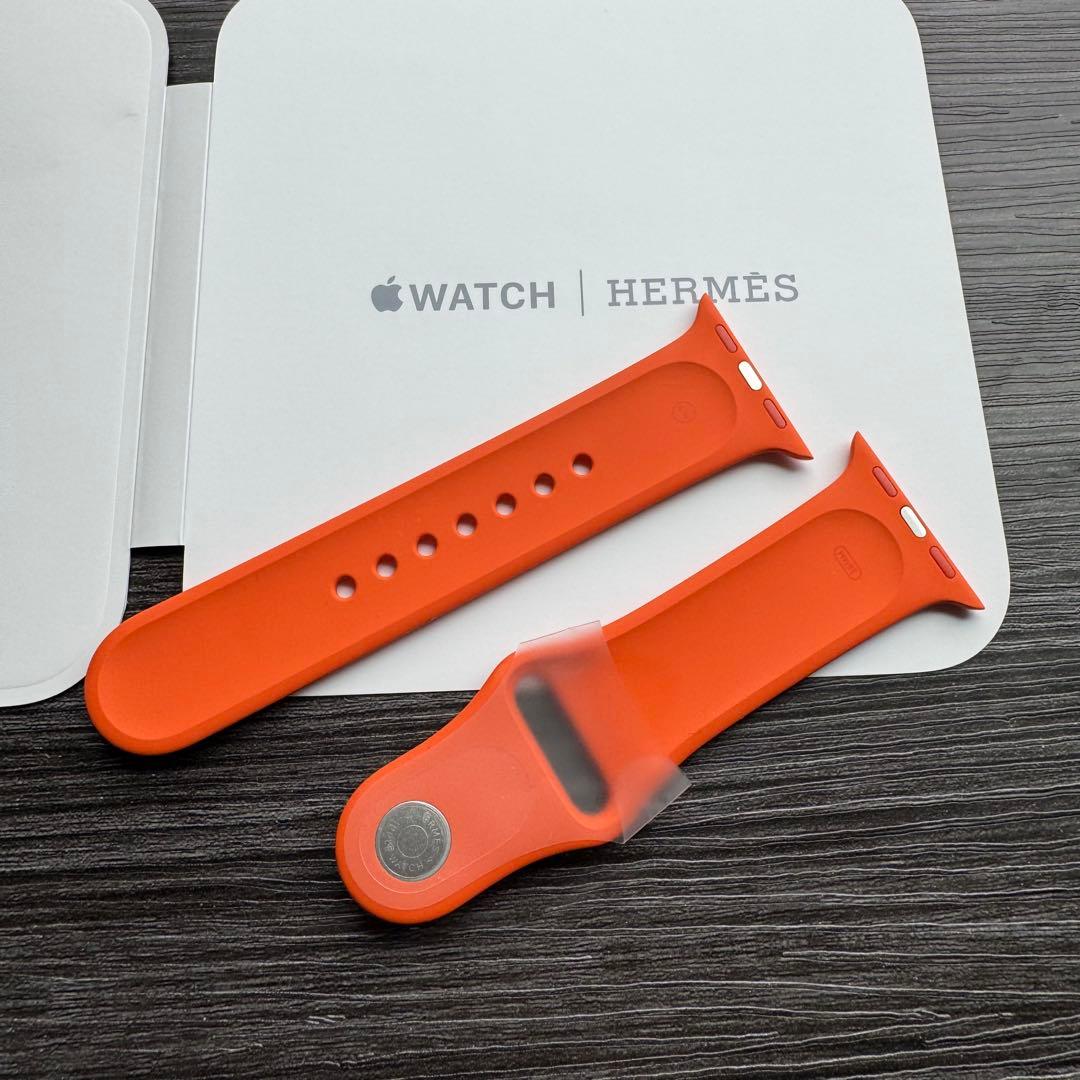2621 ほぼ未使用　Apple Watch エルメス　オレンジ　ラバーバンド
