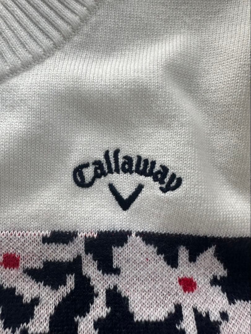 s1306 キャロウェイ　ジャガードニット　花柄　Mサイズゴルフウェア