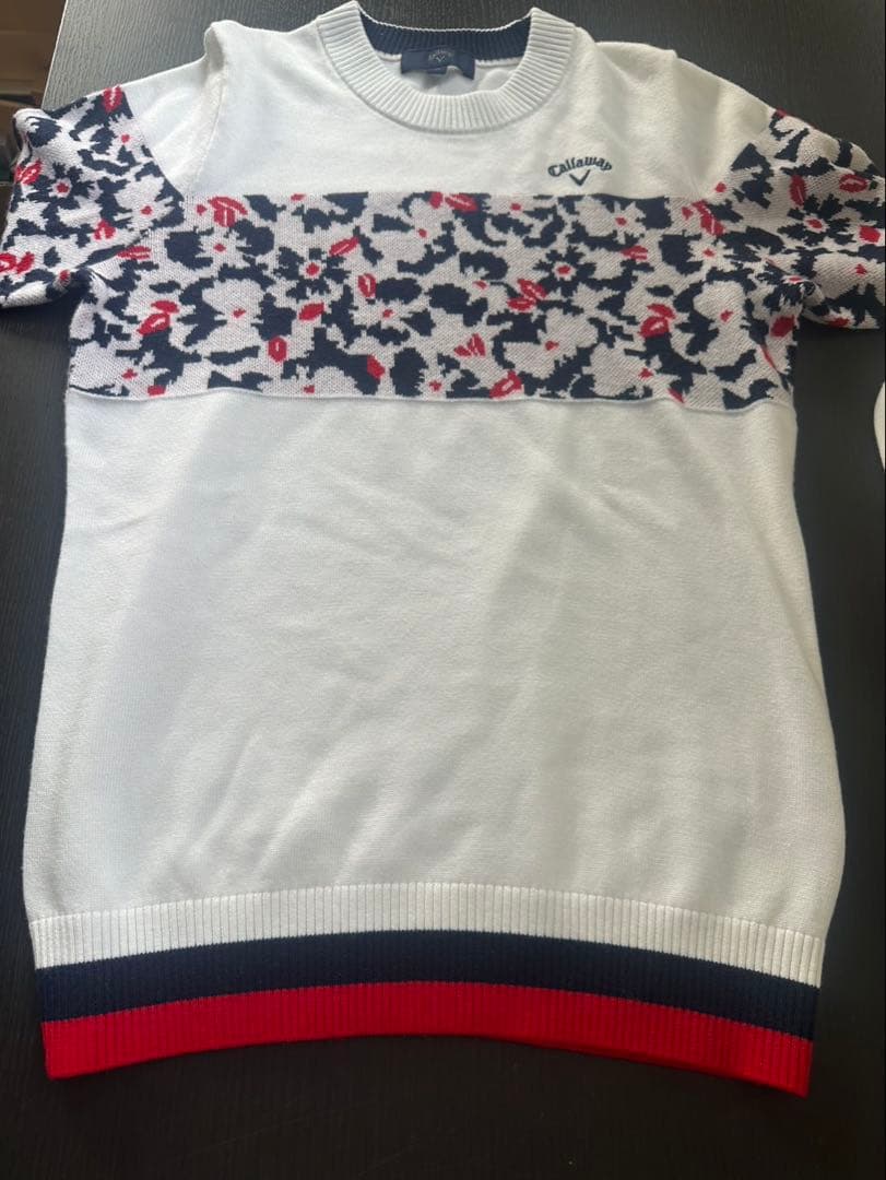s1306 キャロウェイ　ジャガードニット　花柄　Mサイズゴルフウェア