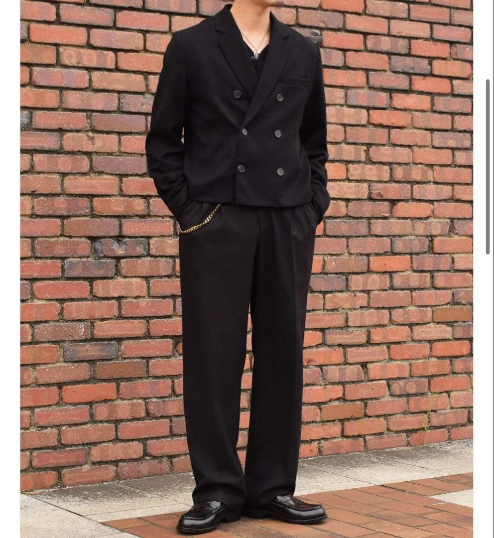 美品★noen ミリタリーツイルダブルジャケット ブラック M ノエン 黒