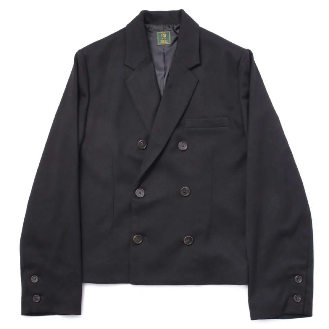 美品★noen ミリタリーツイルダブルジャケット ブラック M ノエン 黒