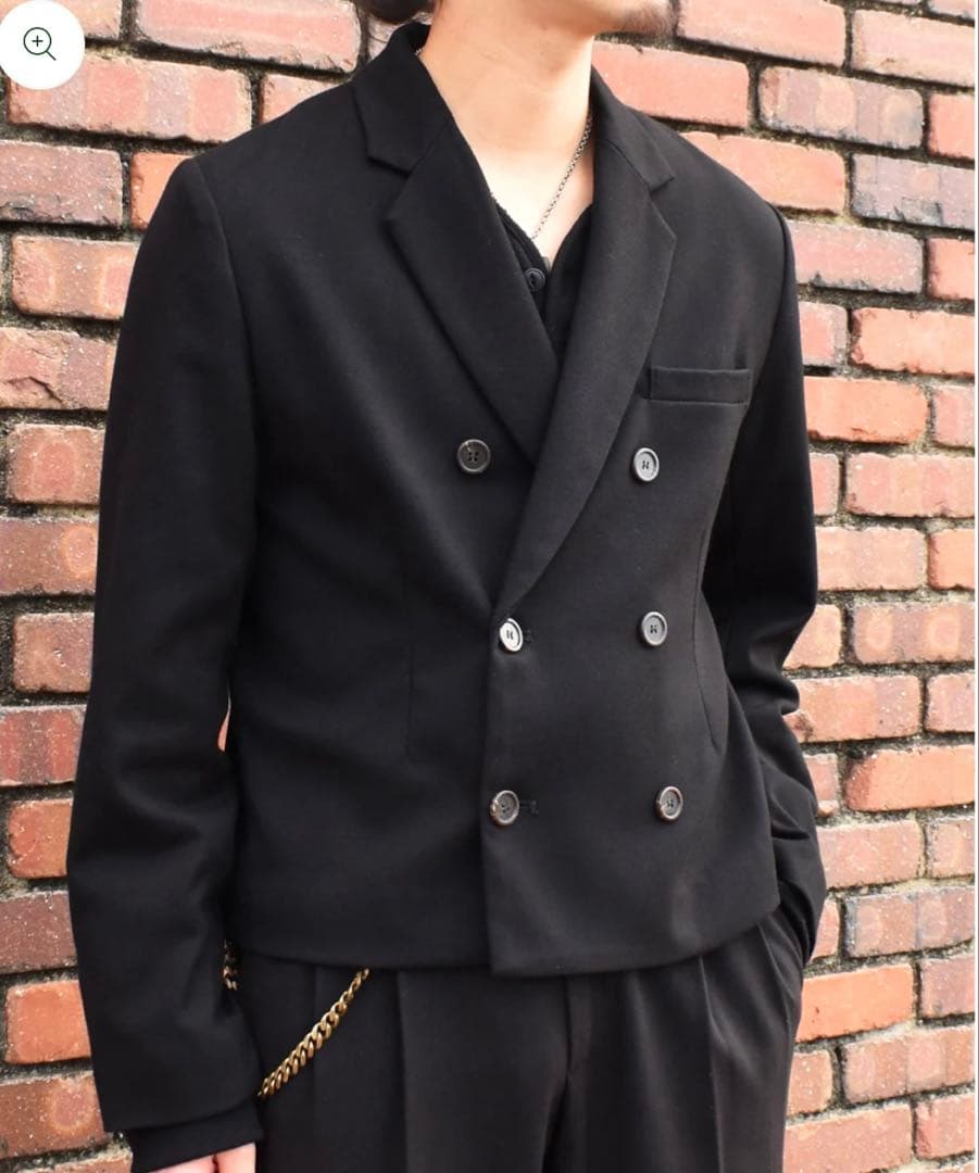 美品★noen ミリタリーツイルダブルジャケット ブラック M ノエン 黒