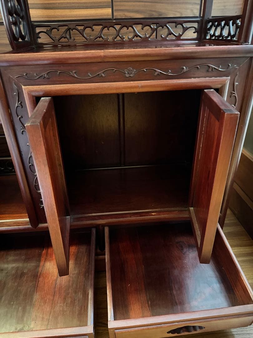 お盆限定価格！！　アンティーク　茶箪笥　紫檀　茶棚　飾り棚