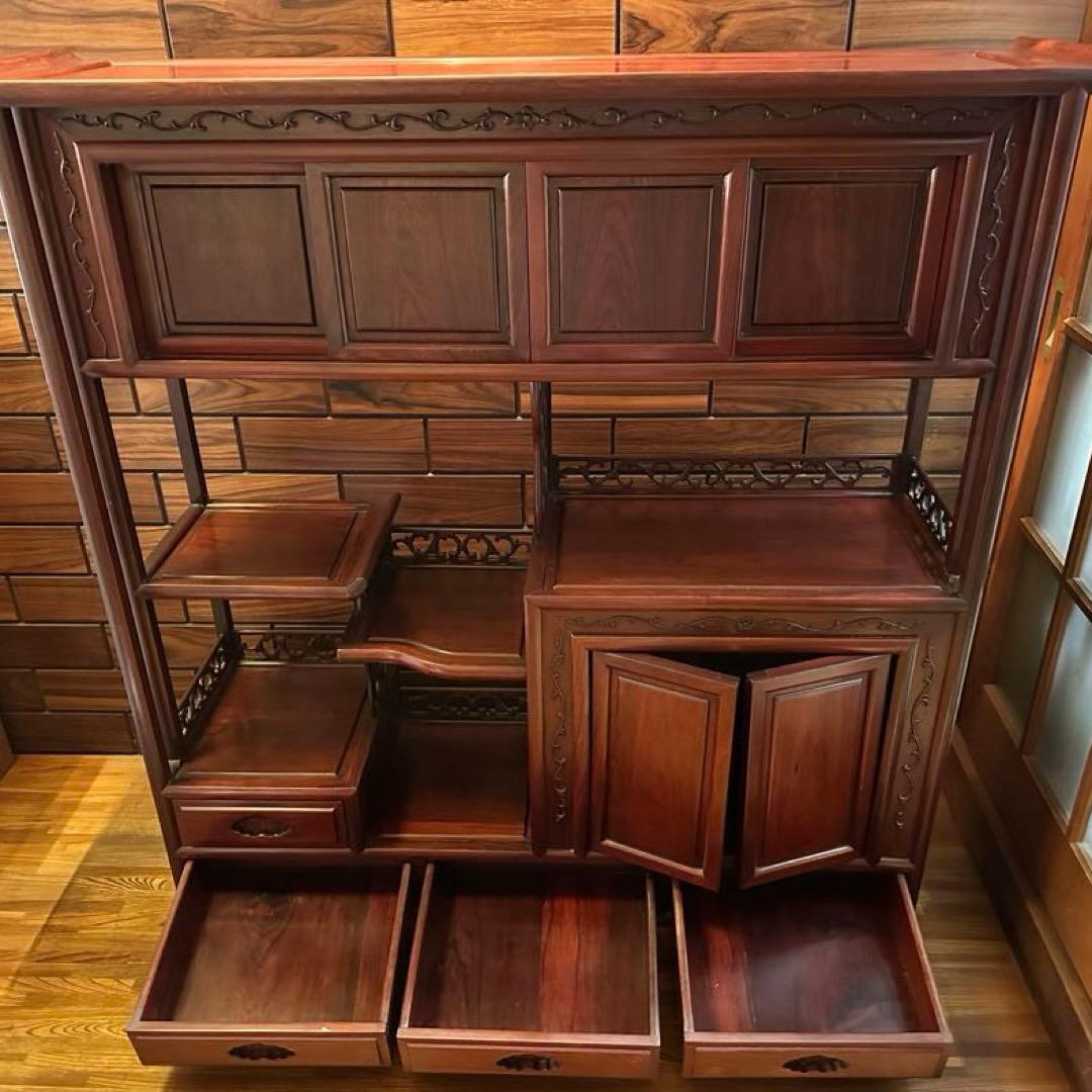 お盆限定価格！！　アンティーク　茶箪笥　紫檀　茶棚　飾り棚