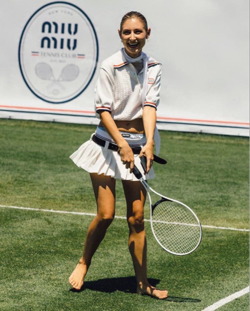 【希少】【IT42】Miu Miu 2022AW クロップドニットポロシャツ