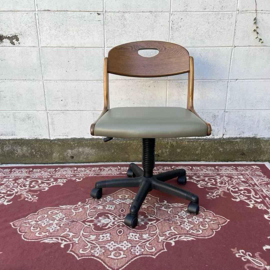 高級 浜本工芸 ◾️木製家具 ナラ材/ オーク材 デスクチェア ワークチェア 書斎