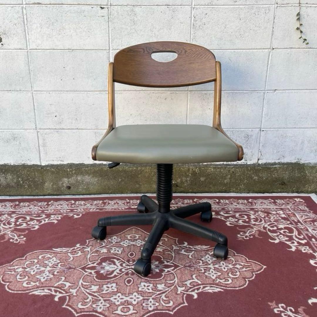 高級 浜本工芸 ◾️木製家具 ナラ材/ オーク材 デスクチェア ワークチェア 書斎