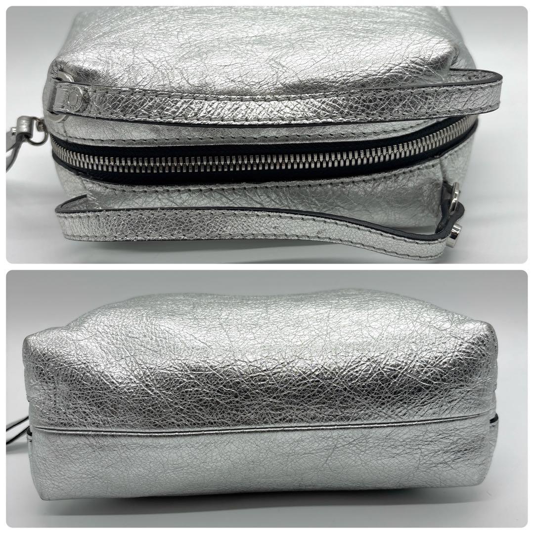 美品✨ジャンニキアリーニ アリファS 2WAY レザー シルバー