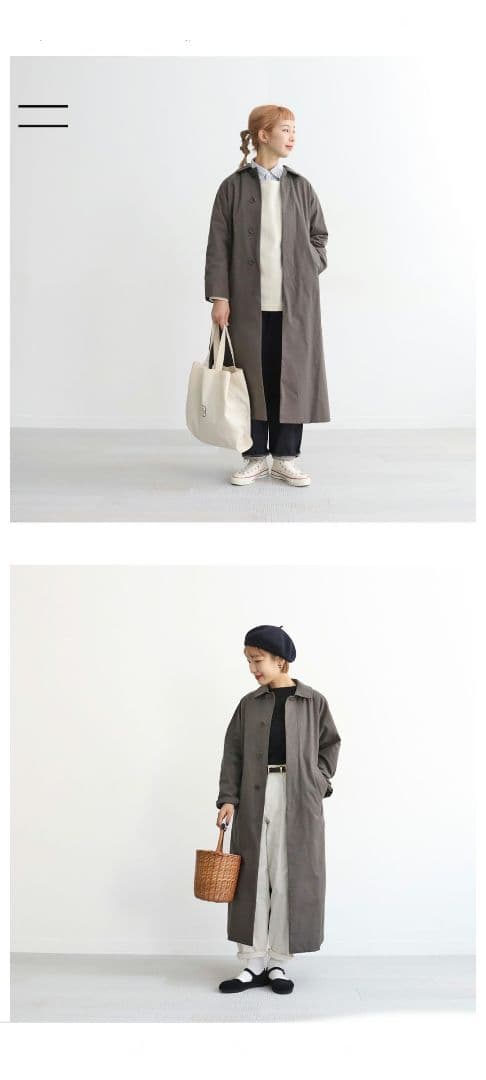 最終価格　YAECA ヤエカクサキブラウン ステンカラーコートロングSサイズ