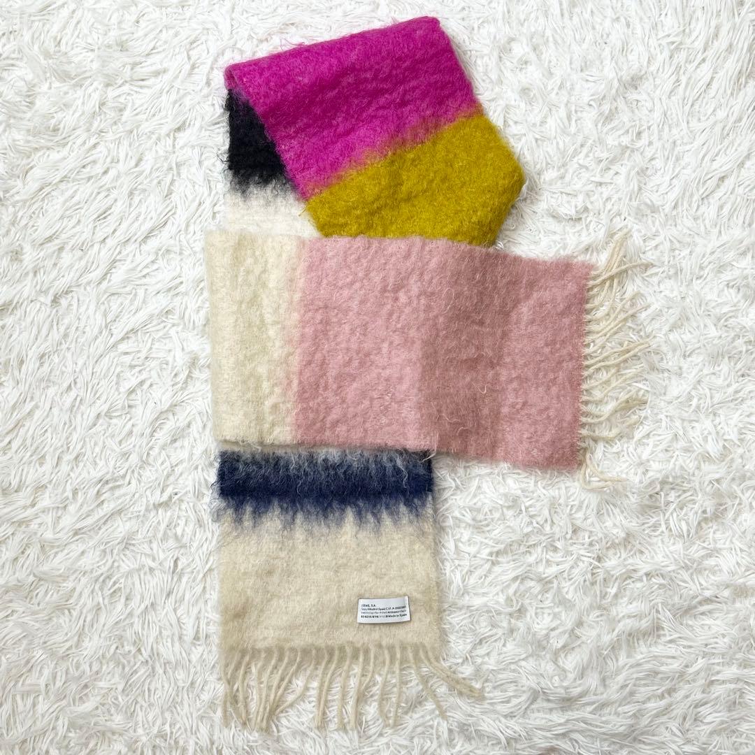 ロエベ マフラー モヘア×ウール アナグラム マルチカラー グラデーション