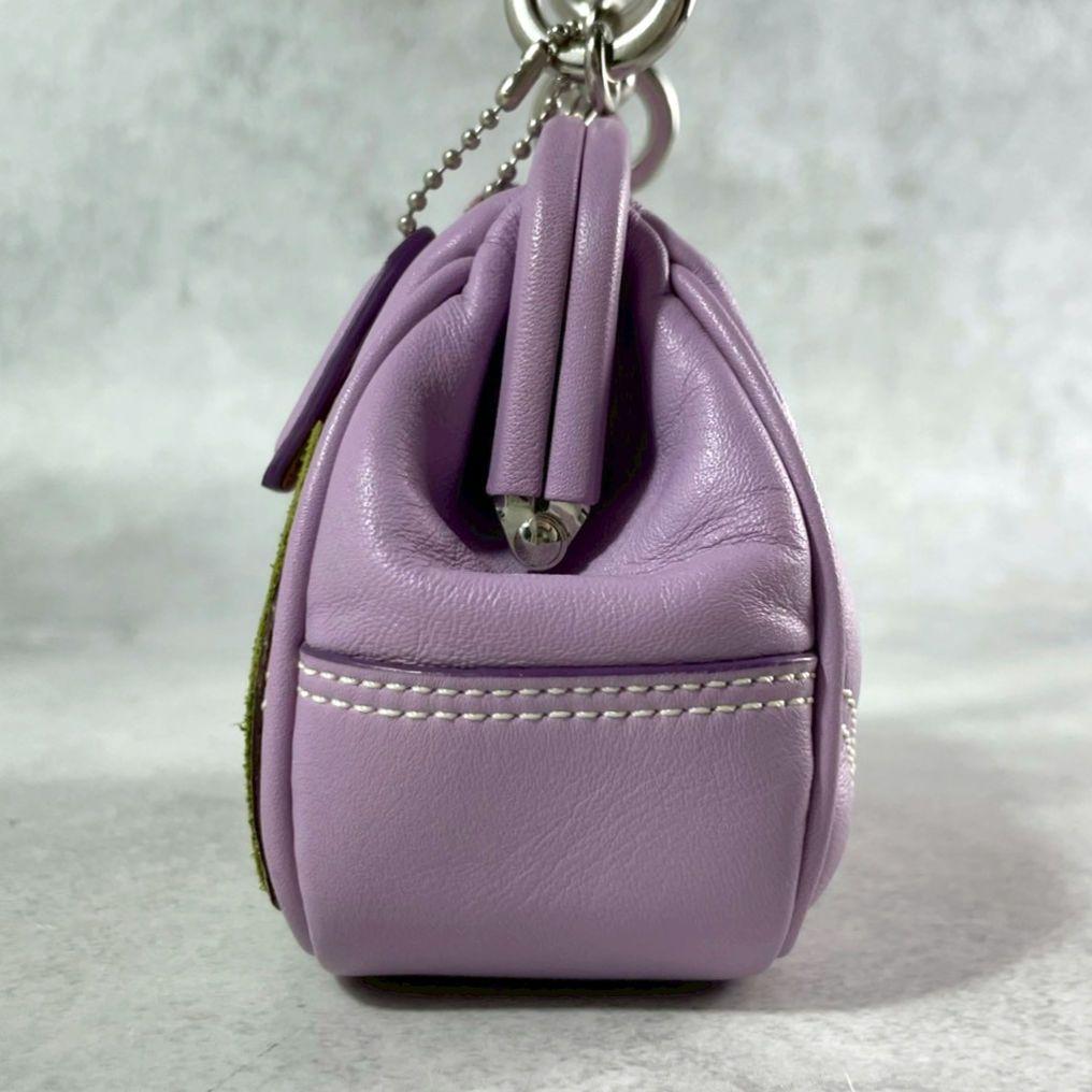 バッグ vintage Coach kisslock handbag purple