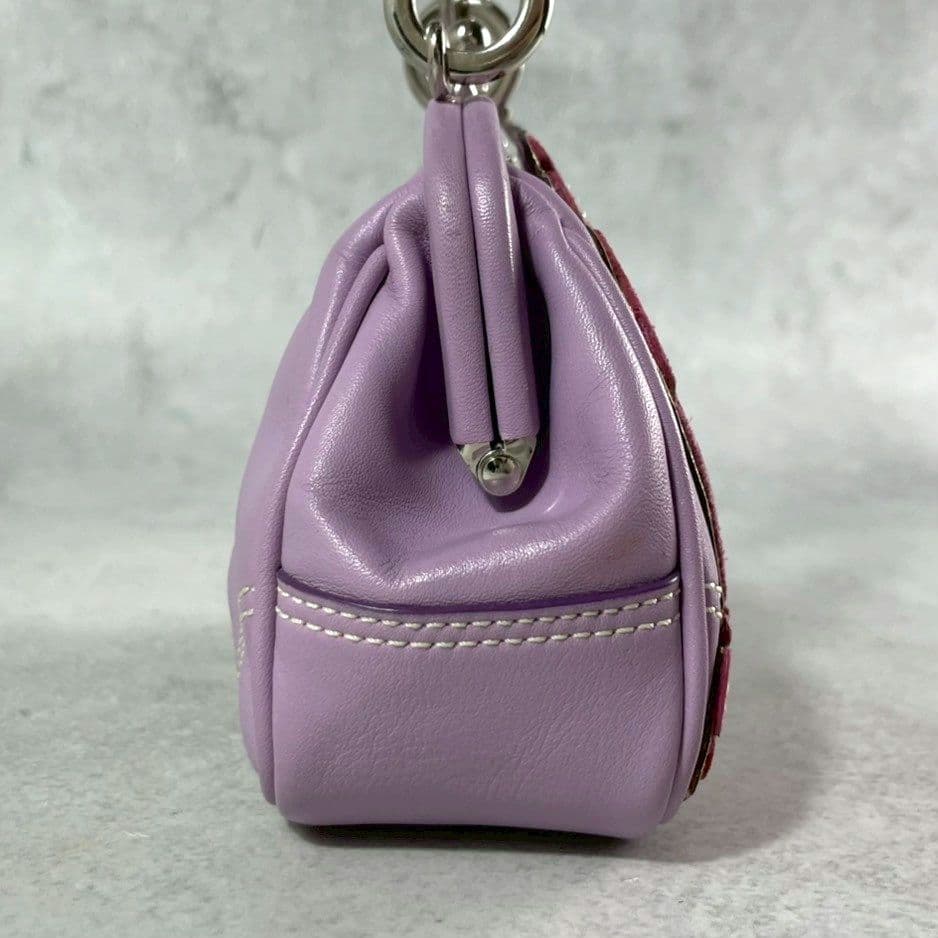 バッグ vintage Coach kisslock handbag purple