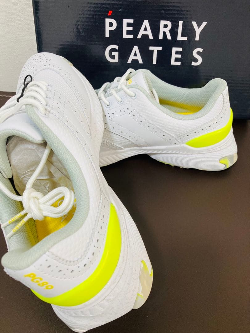 新品 パーリーゲイツ ウィングチップTYPE ゴルフシューズ 26cm 白