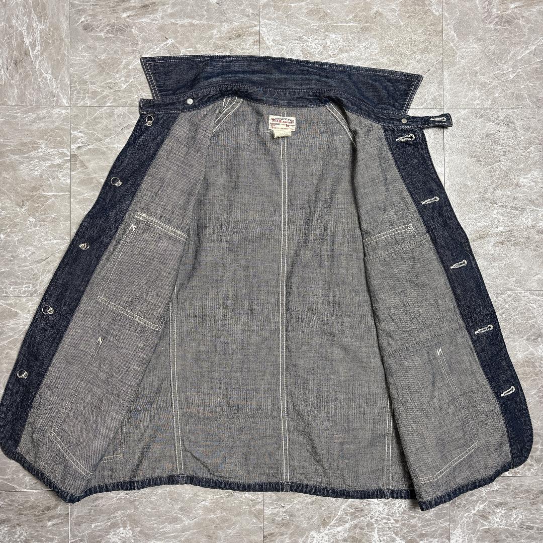 美品 FOBFACTORY N&W 復刻 カバーオール S 濃紺 チェンジボタン