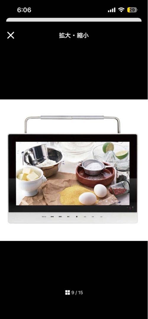 TEES 防水11.1型ポータブルDVDプレーヤー PD-M111-WH