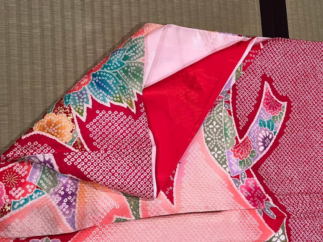 正絹総絞りお宮参り女児掛け着　未使用品