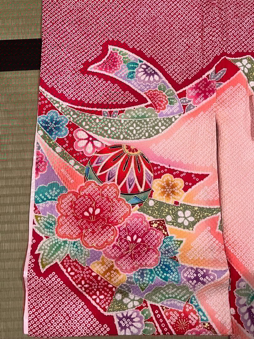 正絹総絞りお宮参り女児掛け着　未使用品